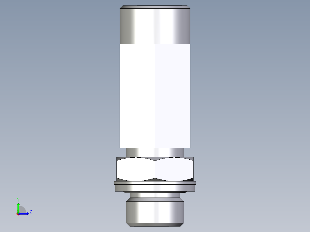 卡套式工业通用硬管接头EO_Adjustable_locknut_run_tee_LEE15LMOMDCF左视图
