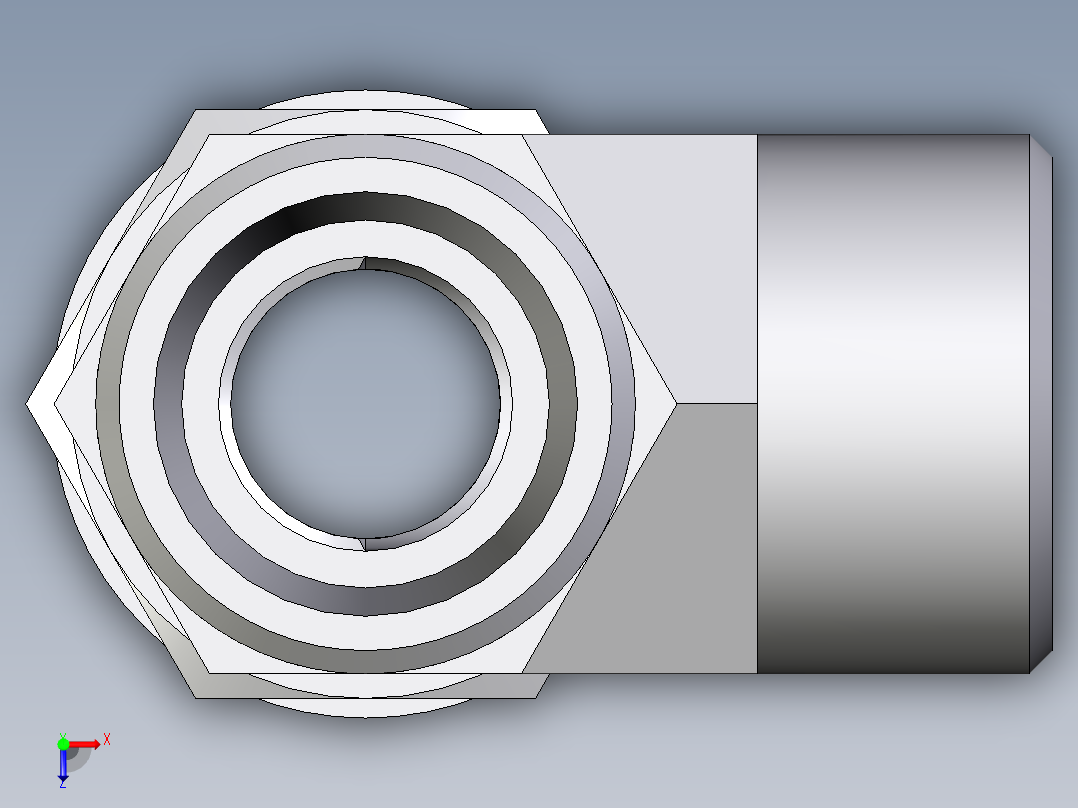 卡套式工业通用硬管接头EO_Adjustable_locknut_run_tee_LEE15LMOMDCF俯视图