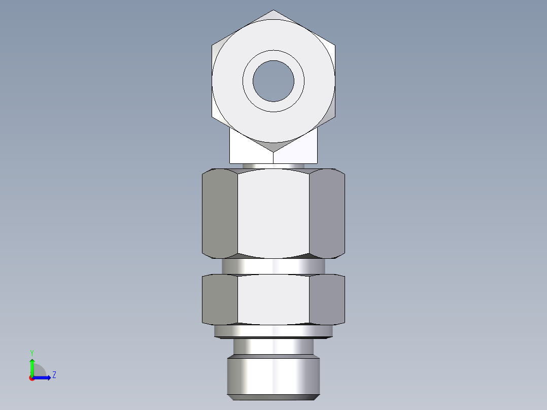 卡套式工业通用硬管接头EO_Assembled_adjustable_standpipe_branch_tee_EVT12SM71左视图