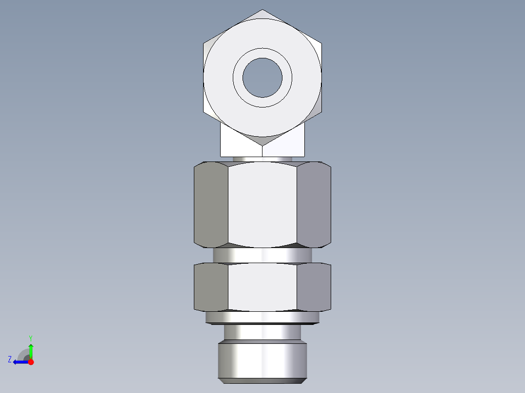 卡套式工业通用硬管接头EO_Assembled_adjustable_standpipe_branch_tee_EVT12SM71右视图