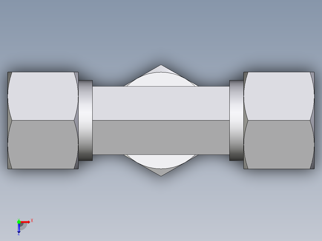 卡套式工业通用硬管接头EO_Assembled_adjustable_standpipe_branch_tee_EVT12SM71俯视图