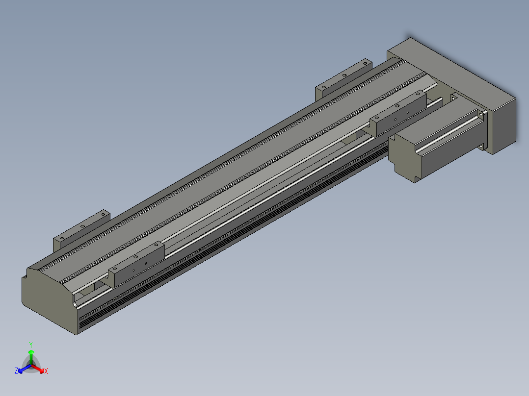 直线模组LHAT10-CA-S450-R-C3设计图纸正等轴测图