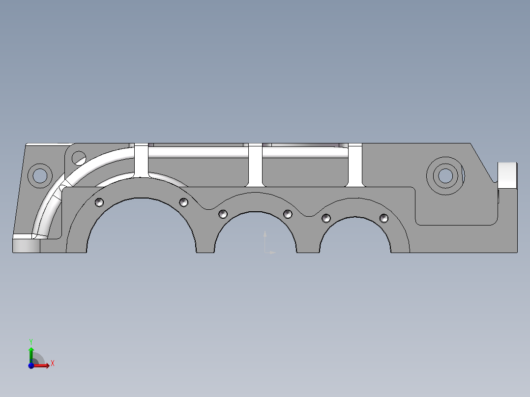 JX254-40变速箱上盖加工工艺编制及夹具设计前视图
