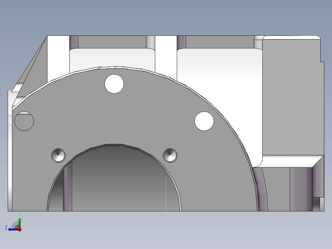 JX254-40变速箱上盖加工工艺编制及夹具设计右视图