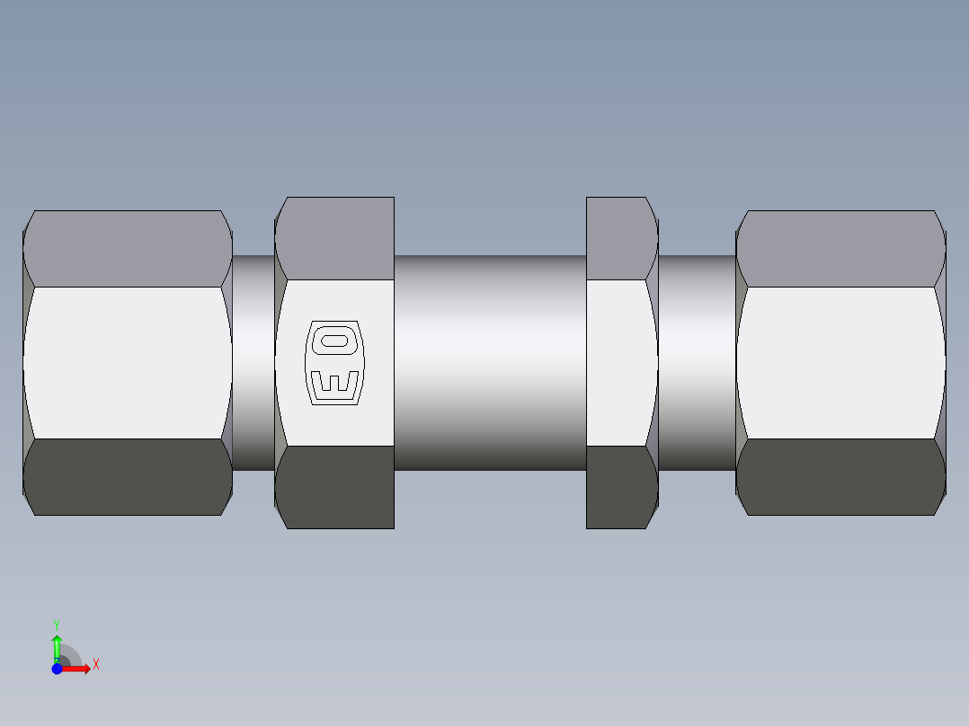卡套式工业通用硬管接头EO_Bulkhead_union_SV10ZSCF前视图