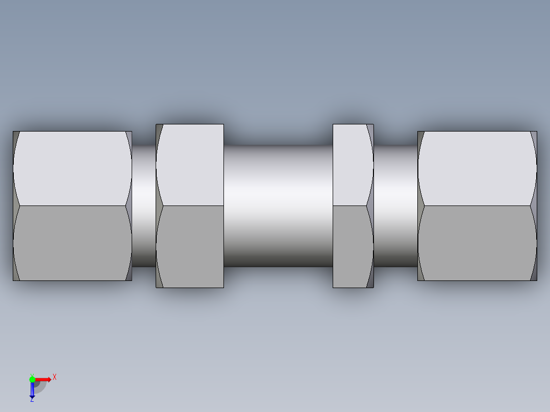 卡套式工业通用硬管接头EO_Bulkhead_union_SV10ZSCF俯视图