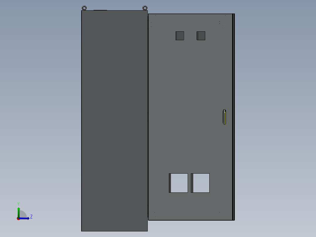 钣金柜子仿威图 非标自动化设备3D图纸设计左视图