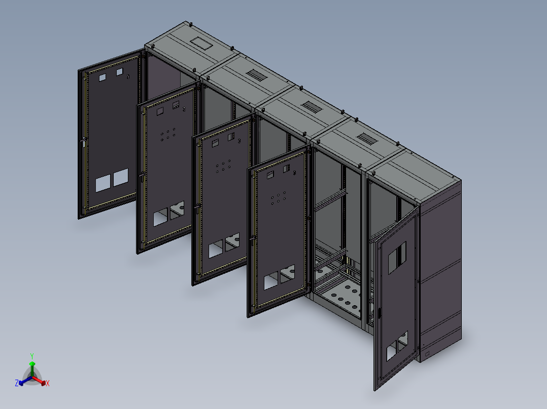 钣金柜子仿威图 非标自动化设备3D图纸设计正等轴测图