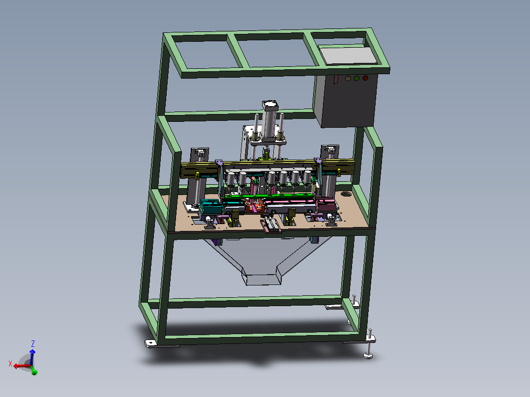 罩前条打孔裁断一体机（sw18可编辑+工程图）