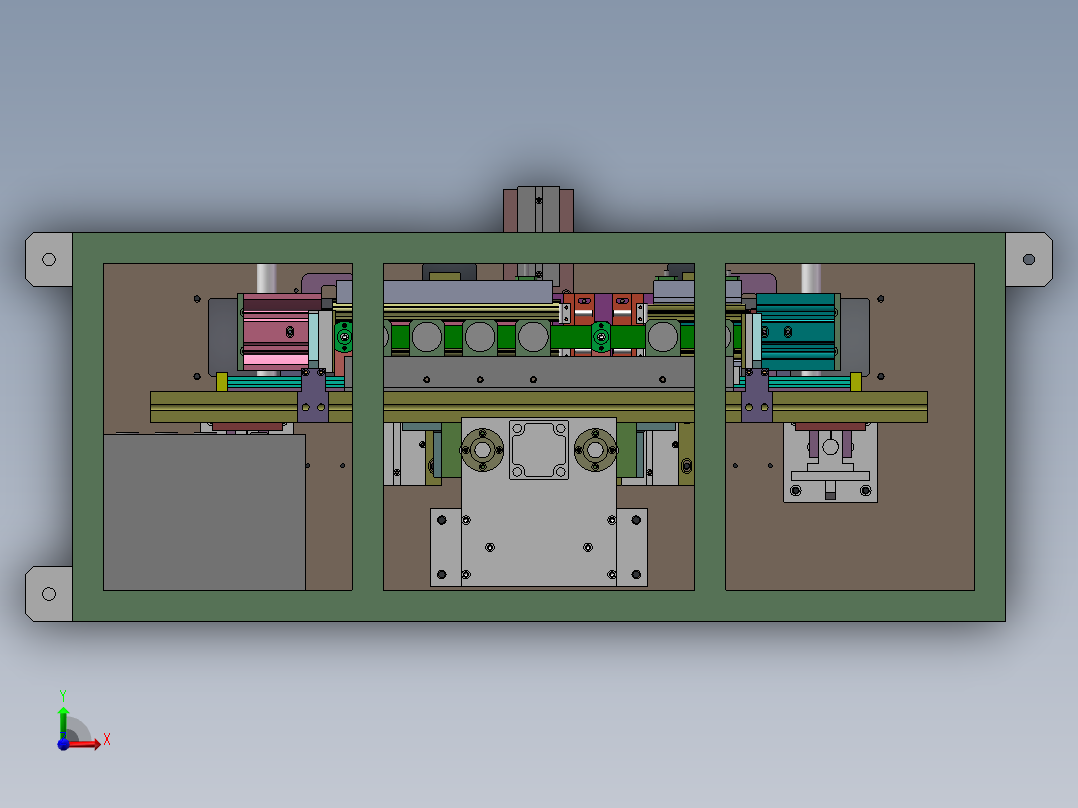 罩前条打孔裁断一体机（sw18可编辑+工程图）前视图