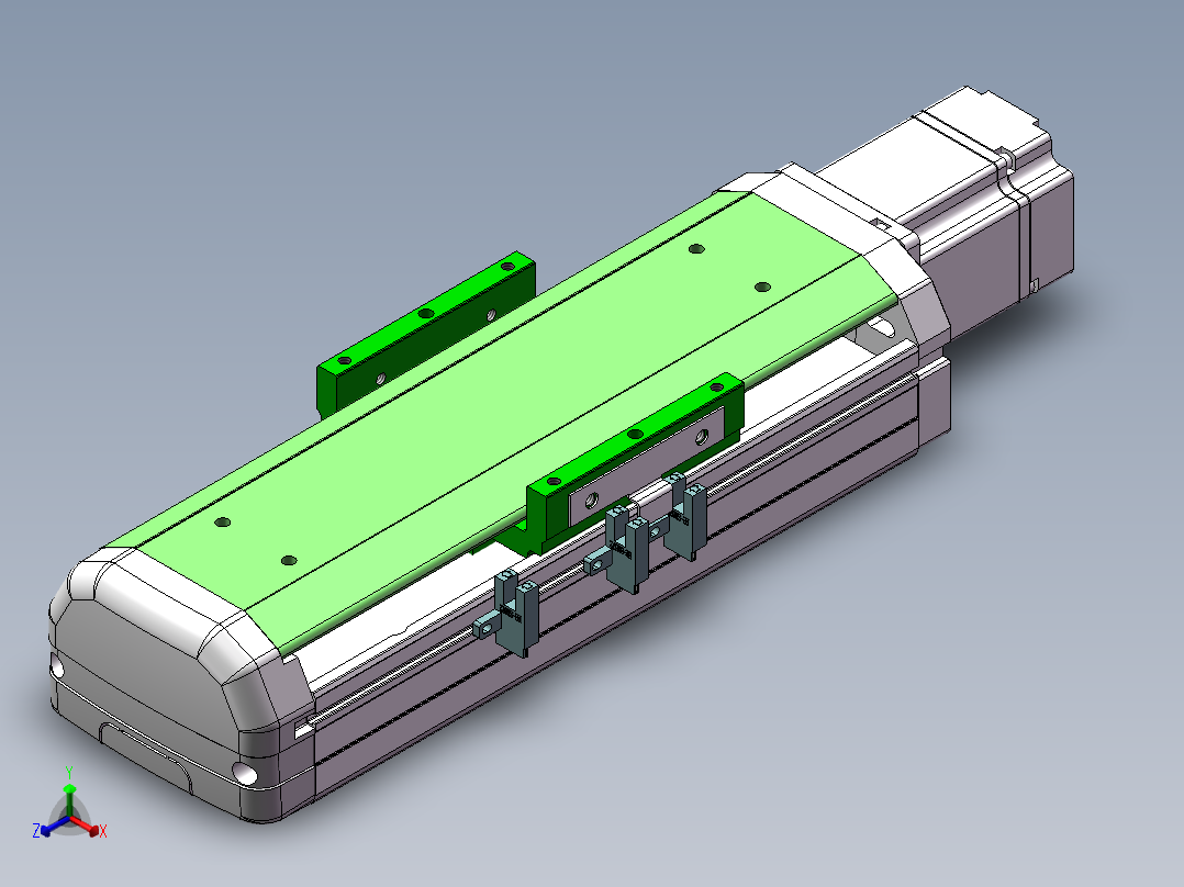 MTH丝杆半封闭模组MTH12-BC-P200W正等轴测图