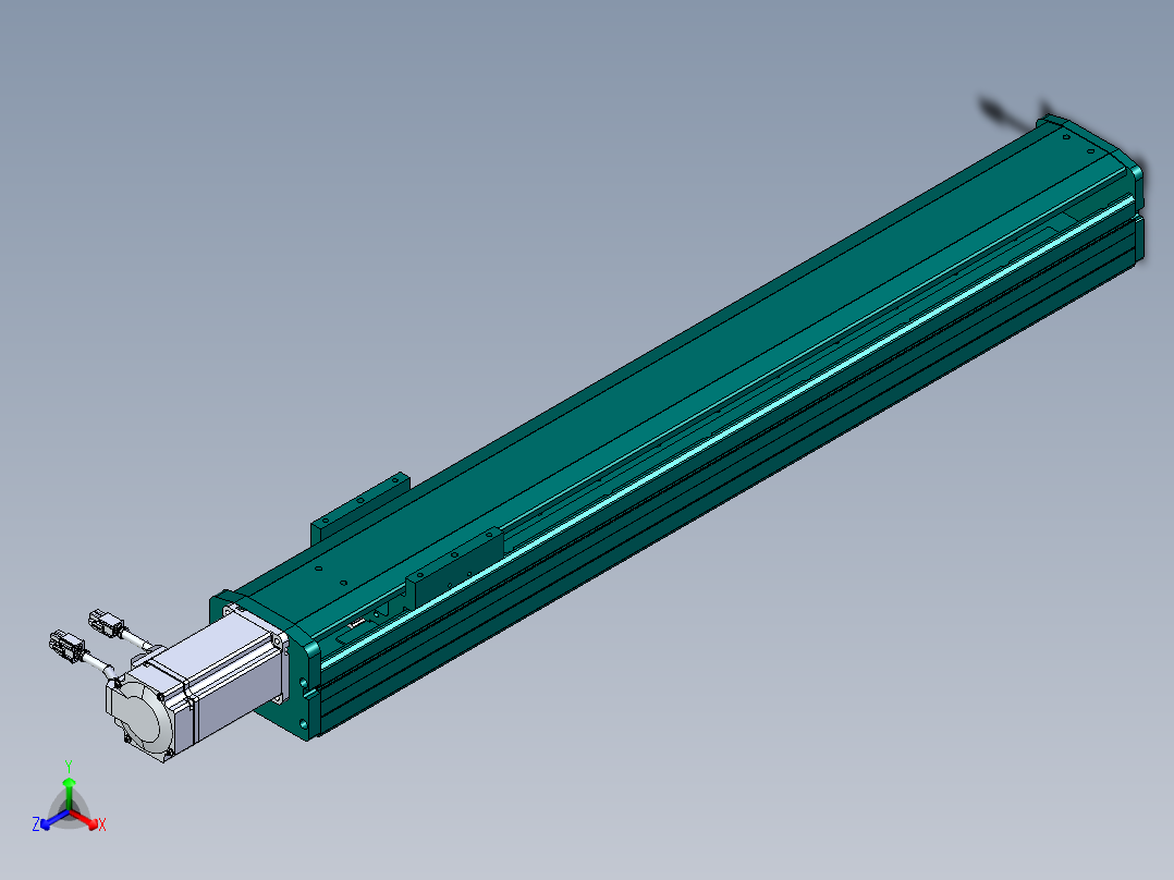 东锦丝杆传动-直线滑台模组DH100-C-L10-S600-BC-O400W-C3正等轴测图