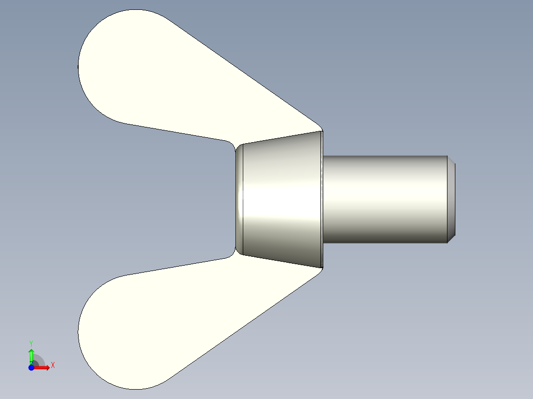 带耳螺钉-DIN_316_Wing_screws_12x1.75x18-12.7-19.5_51_4.9_33.5_12.stp前视图