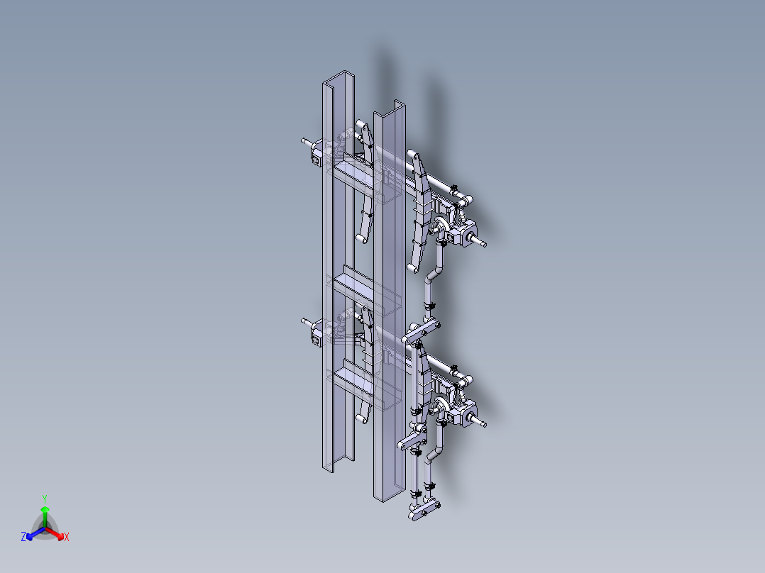 JX363-某货车双前桥转向系统优化设计【含三维+CAD图+文档】正等轴测图