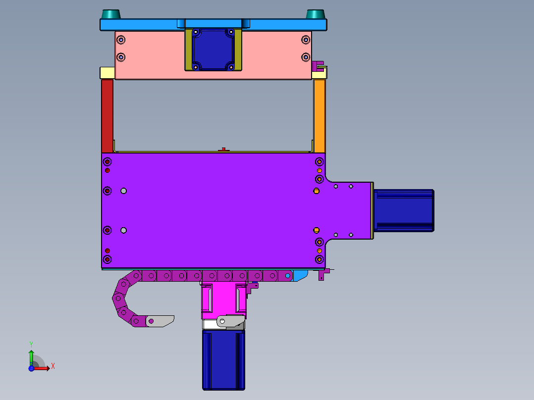 量产台式微型CNC三轴（sw17+工程图）前视图