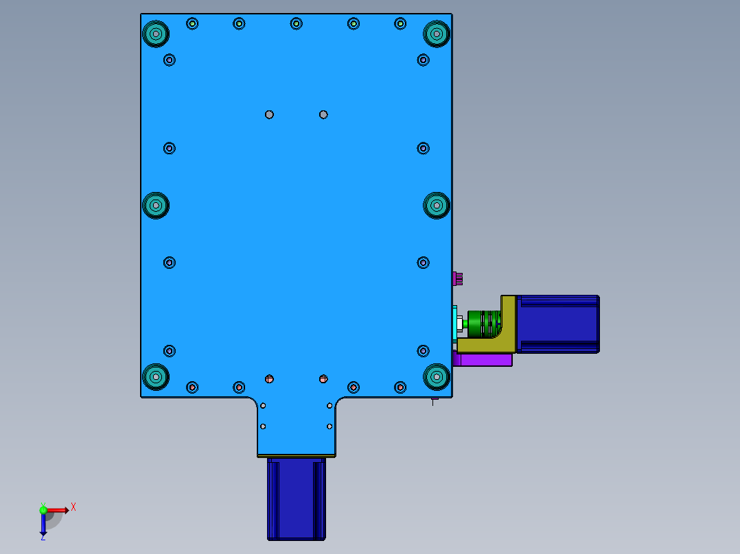 量产台式微型CNC三轴（sw17+工程图）俯视图