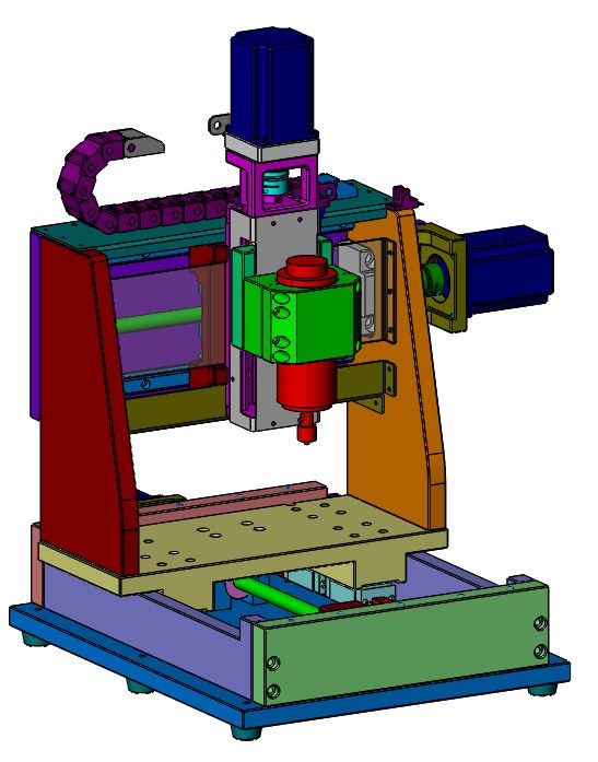 量产台式微型CNC三轴（sw17+工程图）
