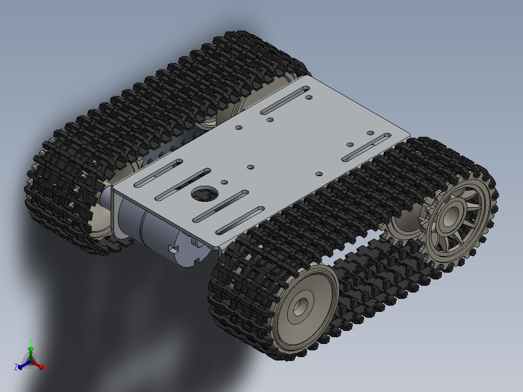 简易履带式底盘三维solidworks正等轴测图