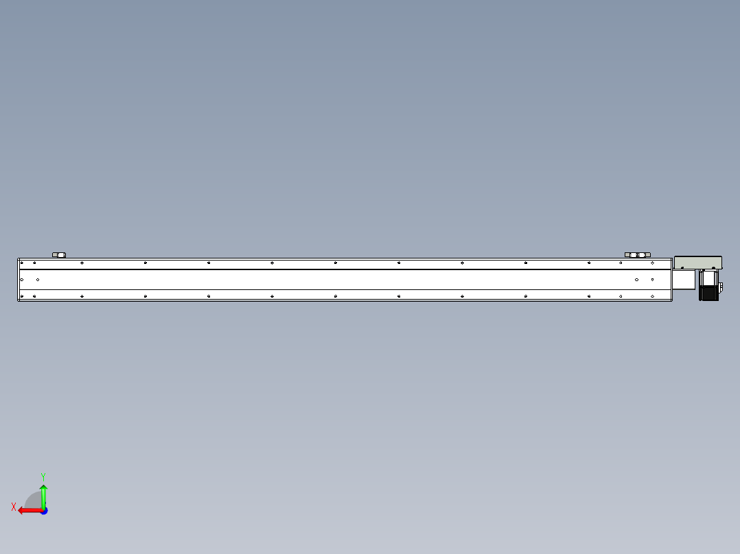 同步带滑台-半封闭B13H-L45-S1800-R-P40-D3后视图