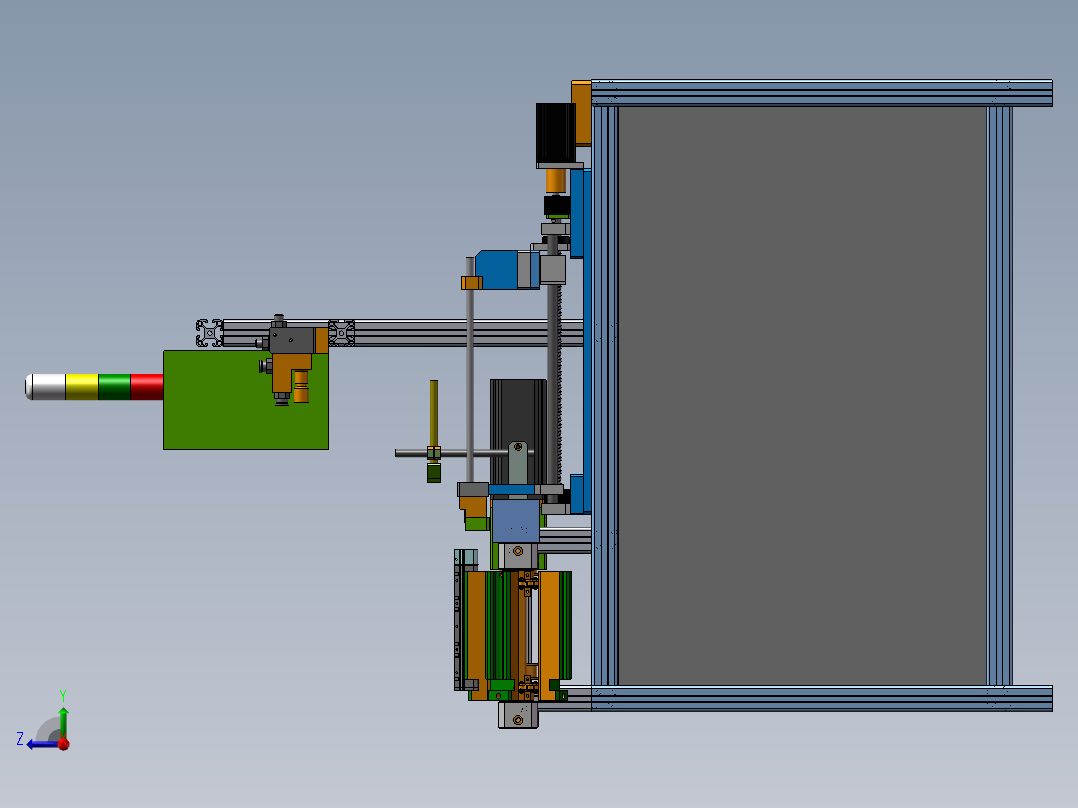 遮阳板铝管涂油机右视图