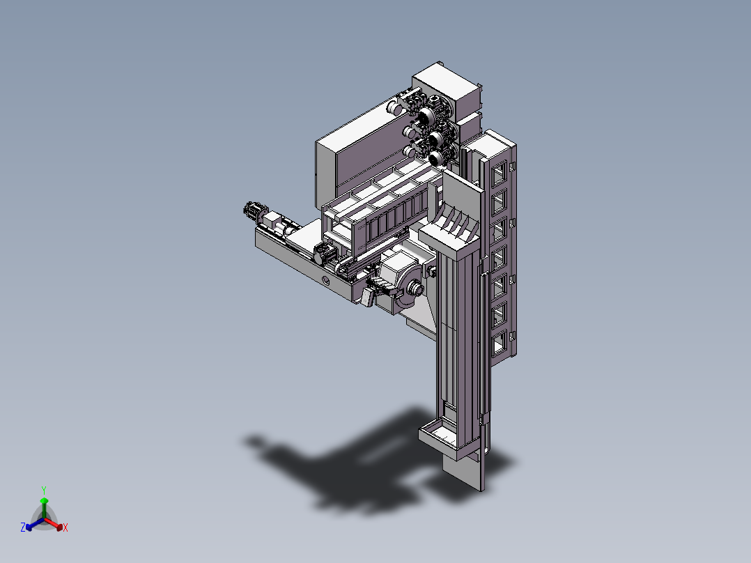 大型平面研磨机正等轴测图