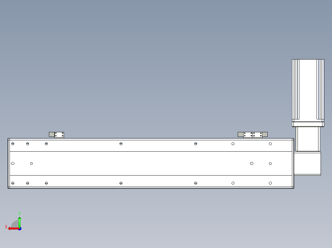 同步带滑台-半封闭B13-L90-S500-R-Z86-D3后视图