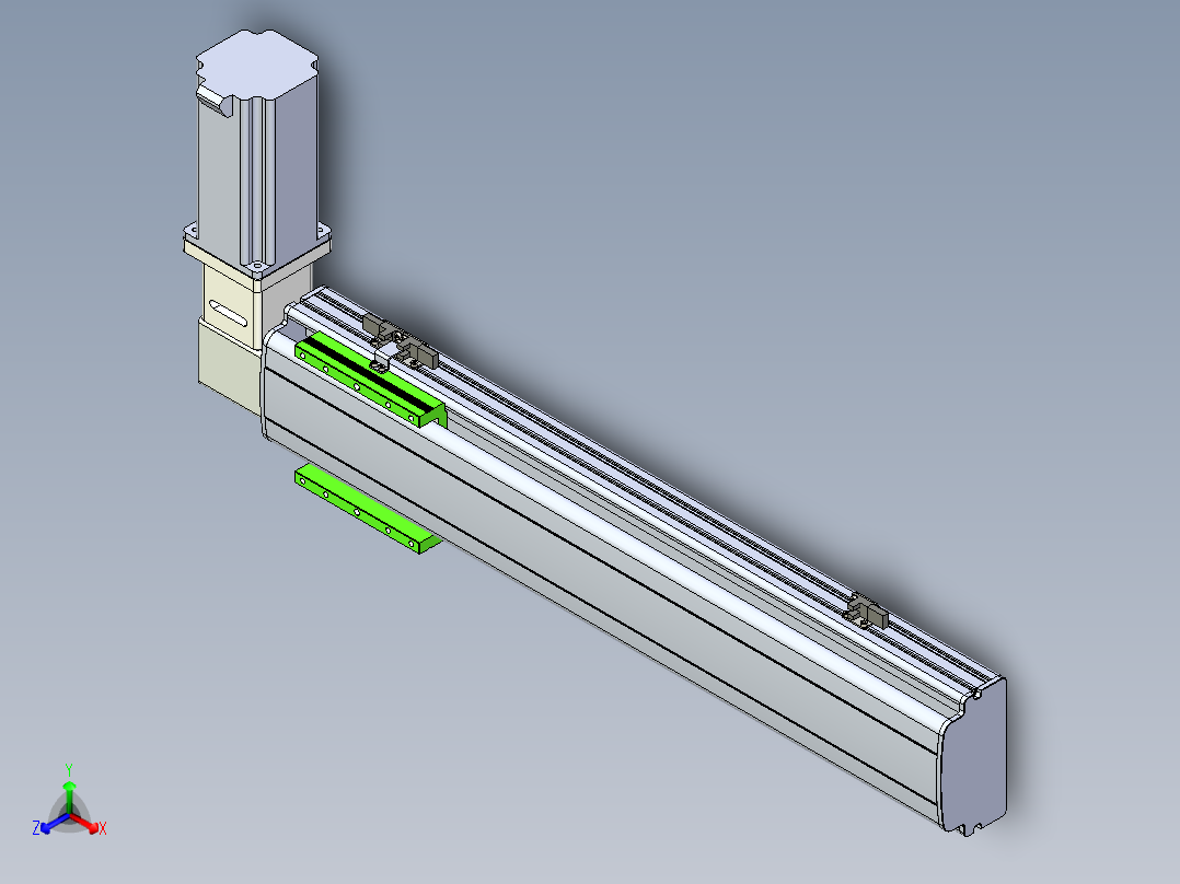 同步带滑台-半封闭B13-L90-S500-R-Z86-D3正等轴测图