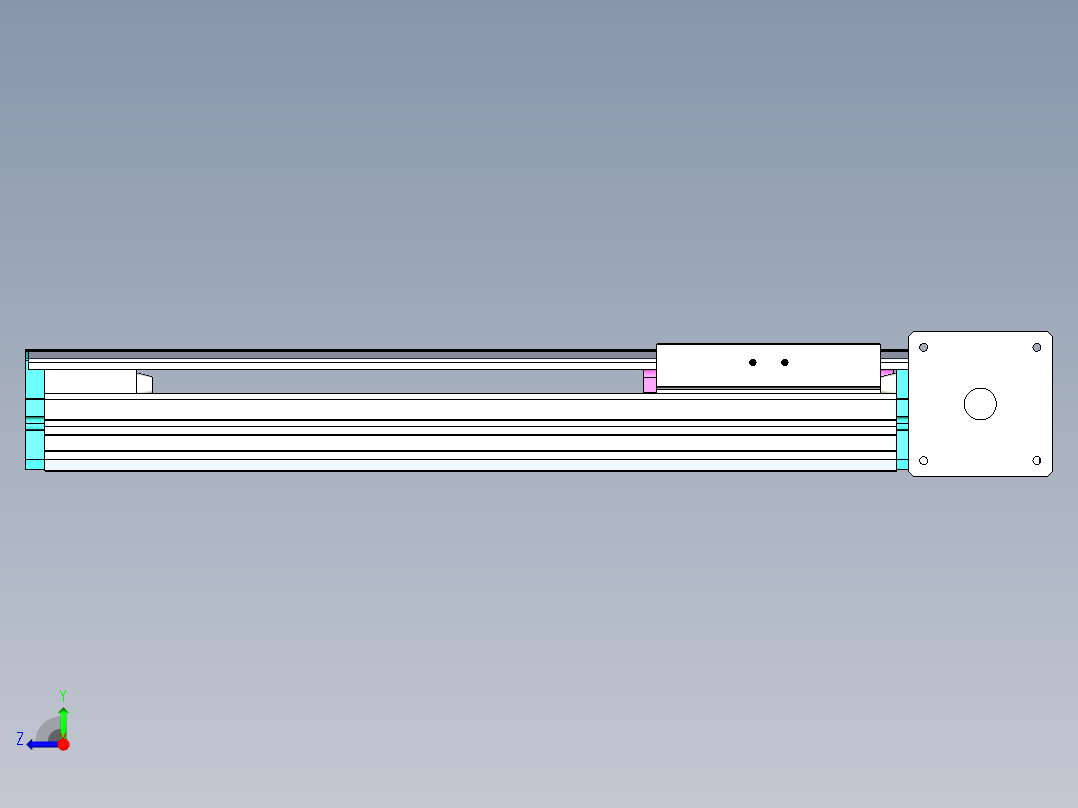 东锦同步带传动-直线滑台模组DH135B-L125-S300-BL-P400W-C3右视图