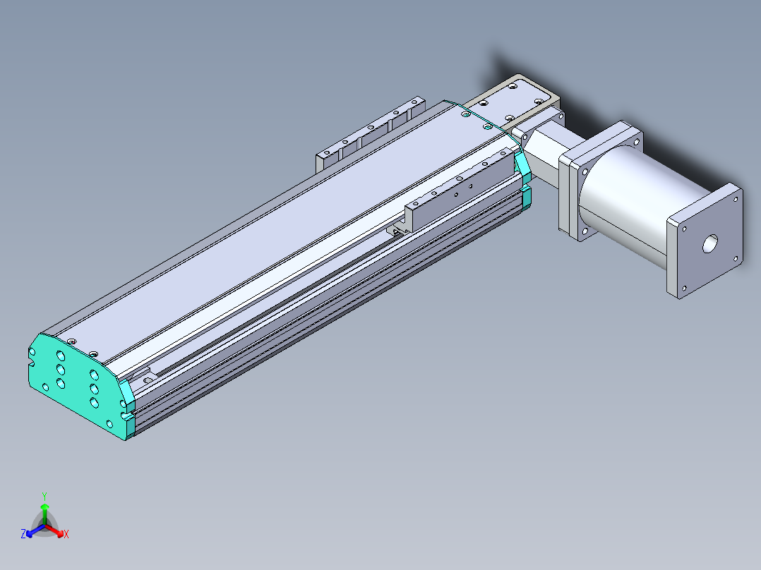 东锦同步带传动-直线滑台模组DH135B-L125-S300-BL-P400W-C3正等轴测图