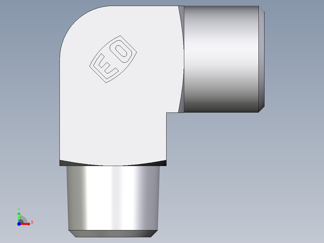 卡套式工业通用硬管接头EO_Male_stud_elbow_WE08LLMCFX前视图