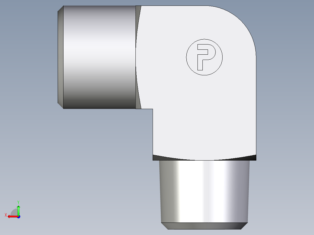 卡套式工业通用硬管接头EO_Male_stud_elbow_WE08LLMCFX后视图