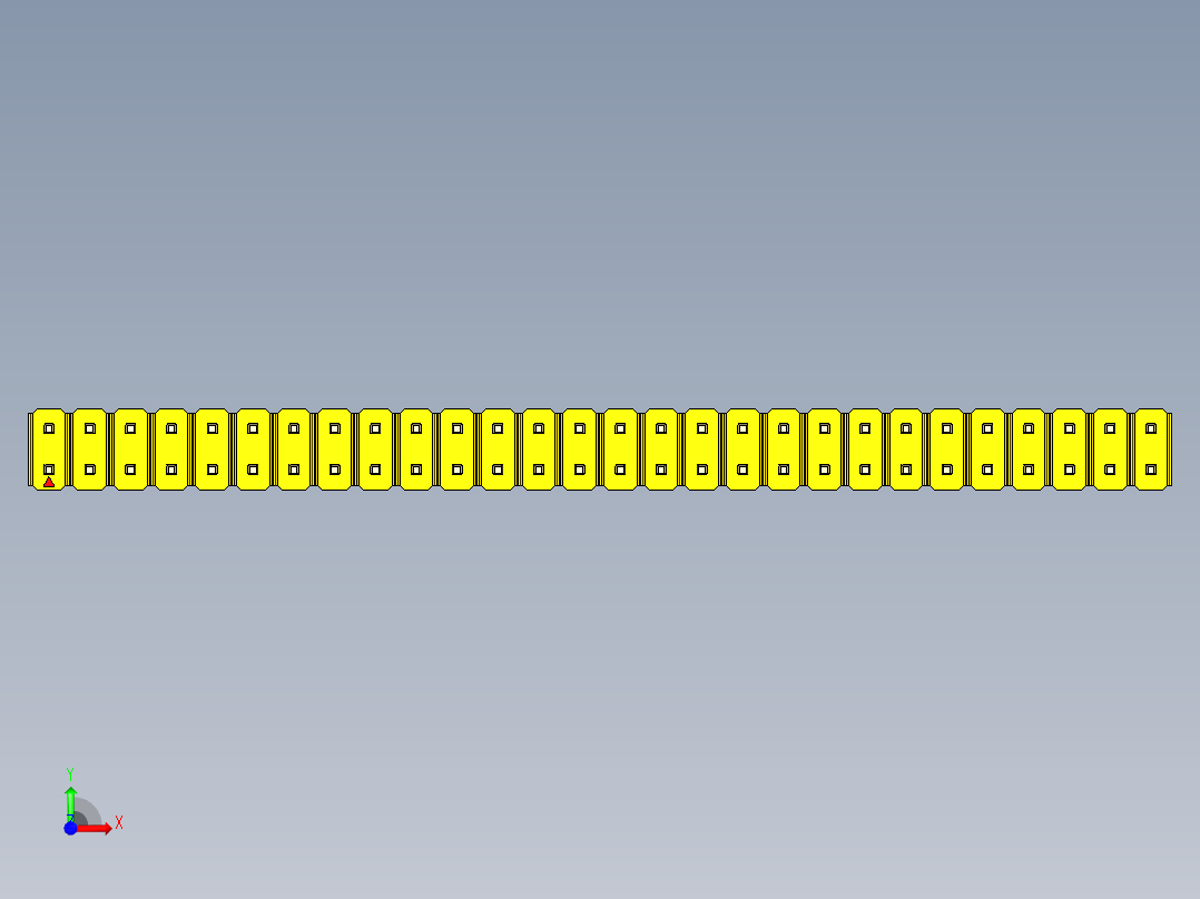 彩色公头100mil（2.54mm）系列-DS1021_yellow_2x28p_100mil_Type5_rev1.0前视图