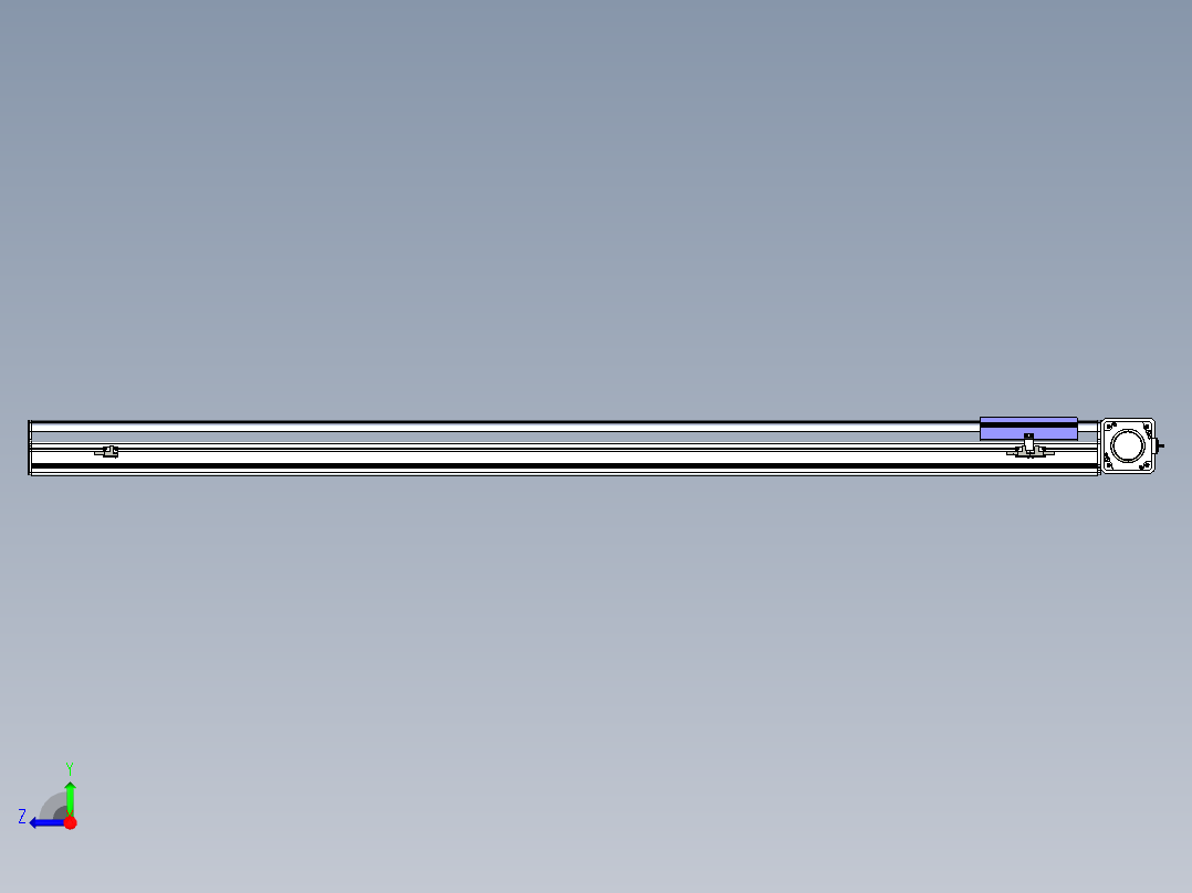 同步带滑台-半封闭B17-L100-S1500-R-P75-D3-N3右视图