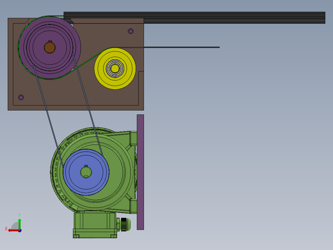 平皮带流水线驱动端模块后视图