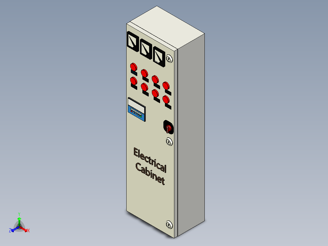 电器柜 电控柜 (64) 机械设计素材正等轴测图