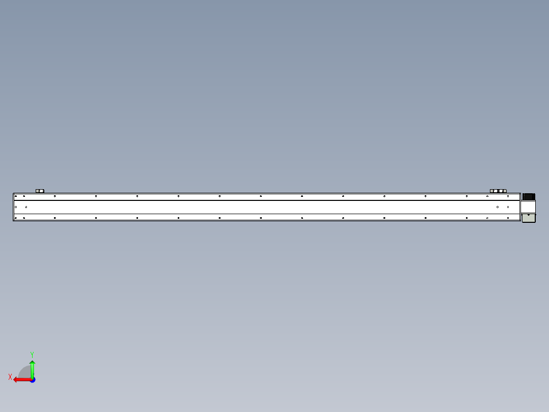 同步带滑台-半封闭B13H-L45-S2200-LU-P40-D3后视图