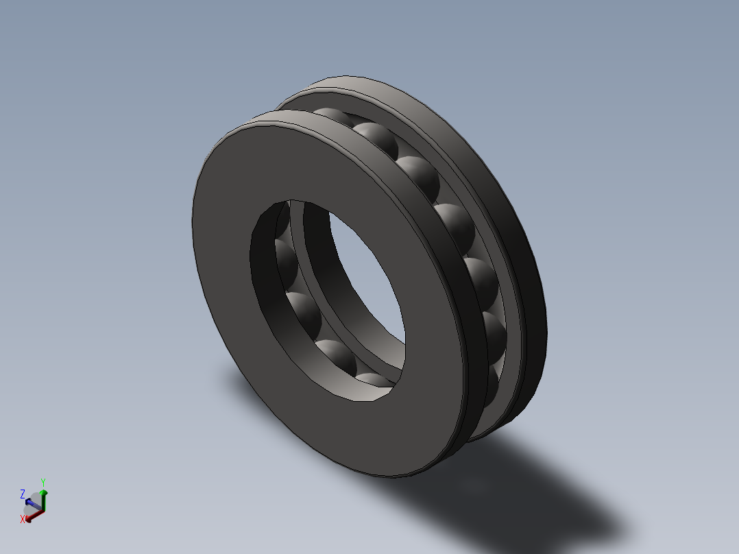 推力球轴承51103正等轴测图