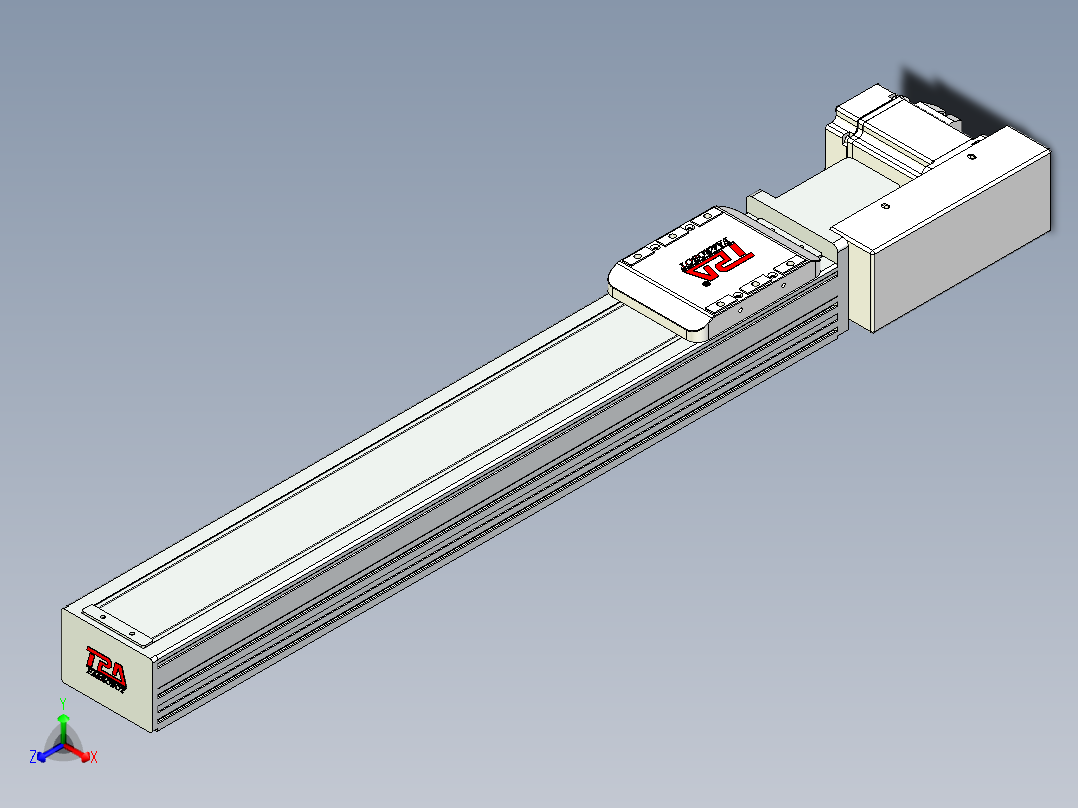 同步带全封闭直线模组TPA-HCB-85D-90-L450-ML-C-P20-N3正等轴测图