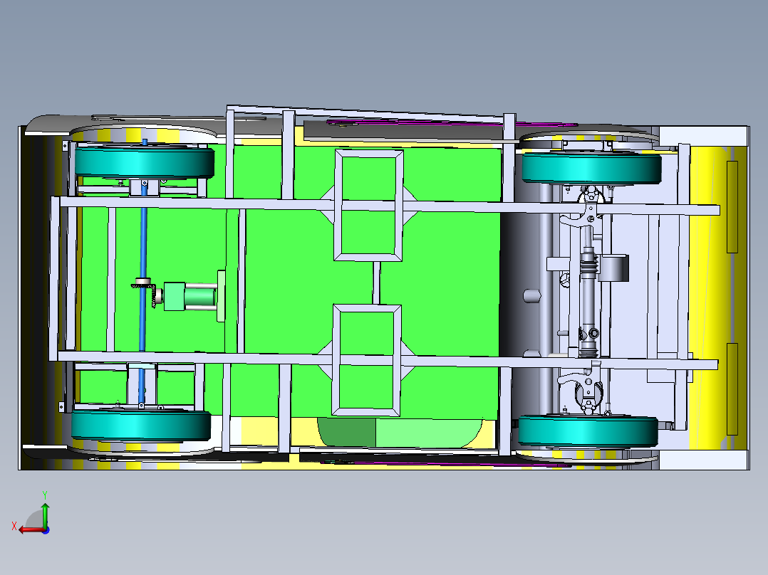 Q432-老年助力车的设计【三维SolidWorks】后视图