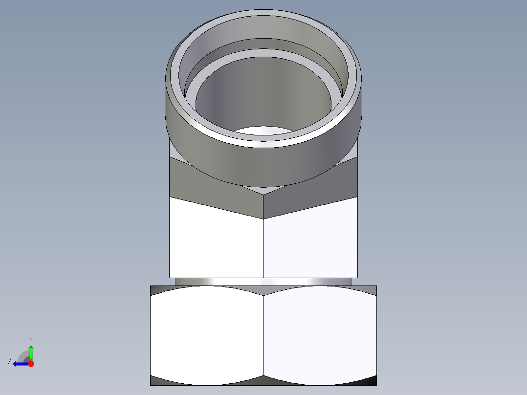 卡套式工业通用硬管接头EO_Swivel_nut_45_deg_elbow_EV42LOMDCF右视图