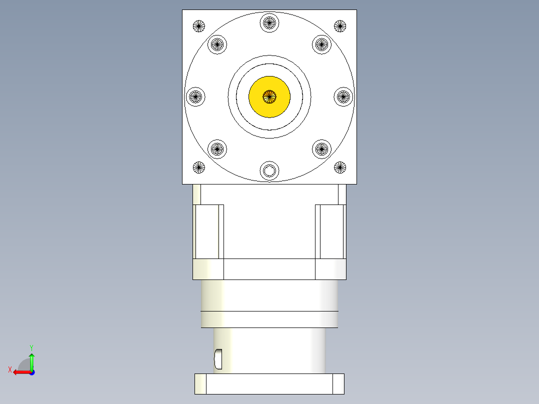 换向器PW210单轴 PLX180-L2 35-114.3-200-M12.stp后视图