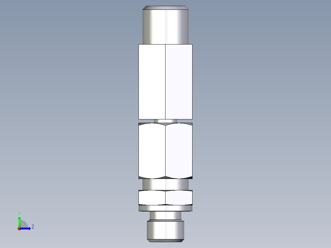 卡套式工业通用硬管接头EO_Assembled_adjustable_standpipe_run_tee_EVL06LROMD71左视图