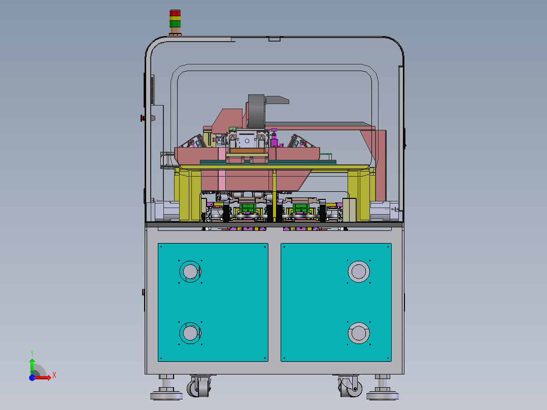 3C贴膜前撕膜机（sw20可编辑+工程图+bom）前视图