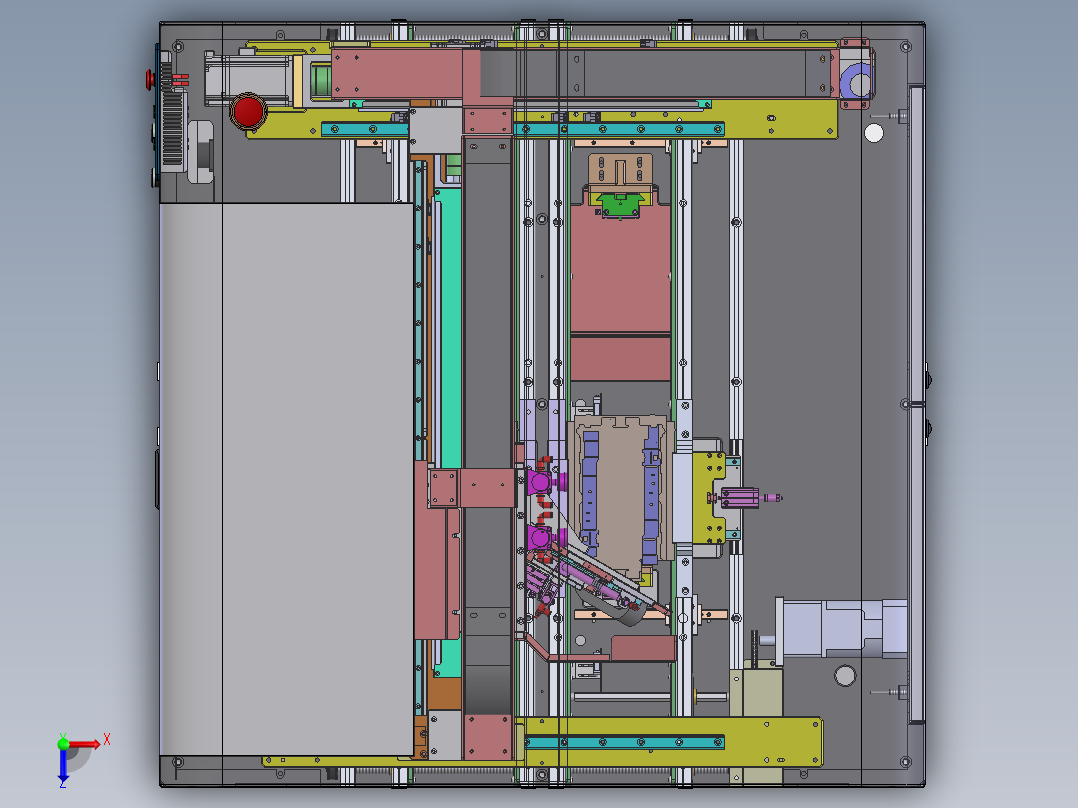 3C贴膜前撕膜机（sw20可编辑+工程图+bom）俯视图