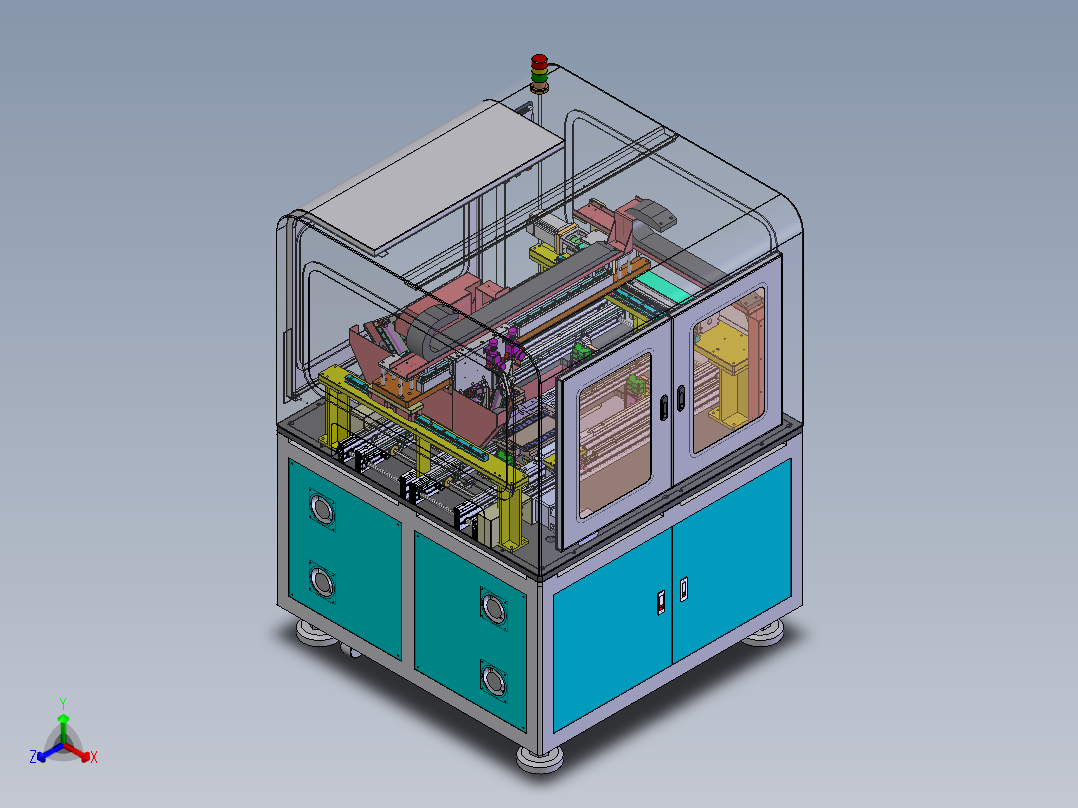 3C贴膜前撕膜机（sw20可编辑+工程图+bom）正等轴测图