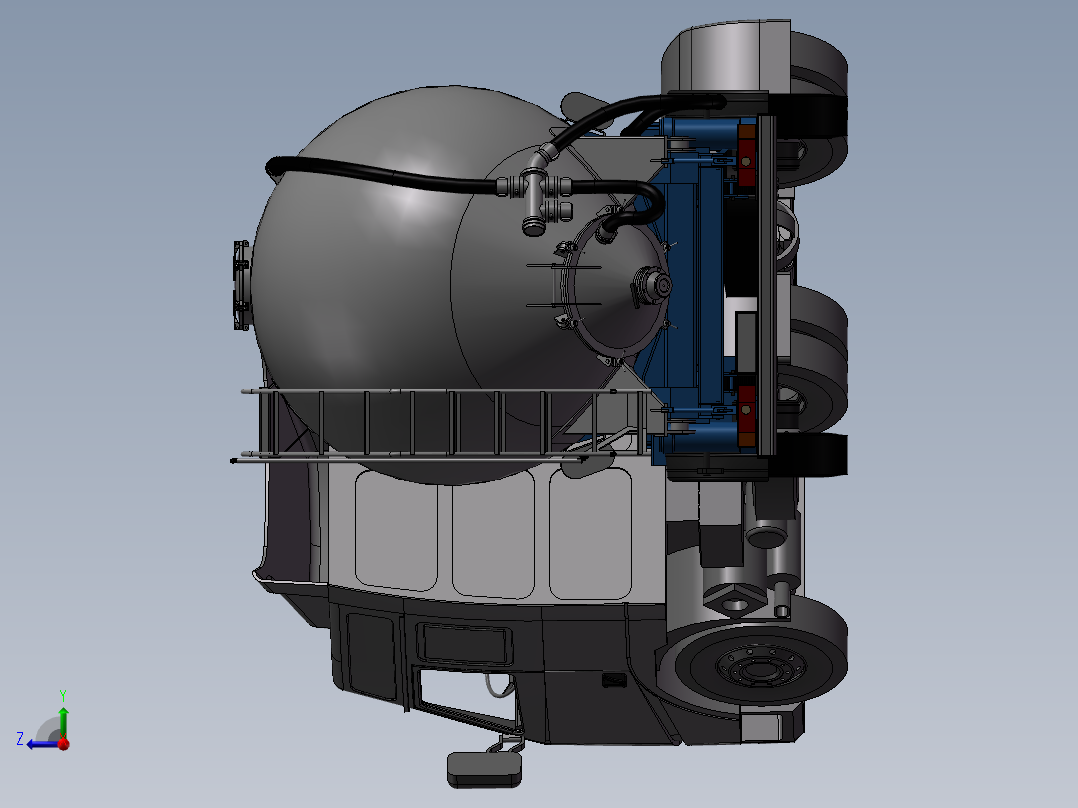 重型油罐卡车右视图
