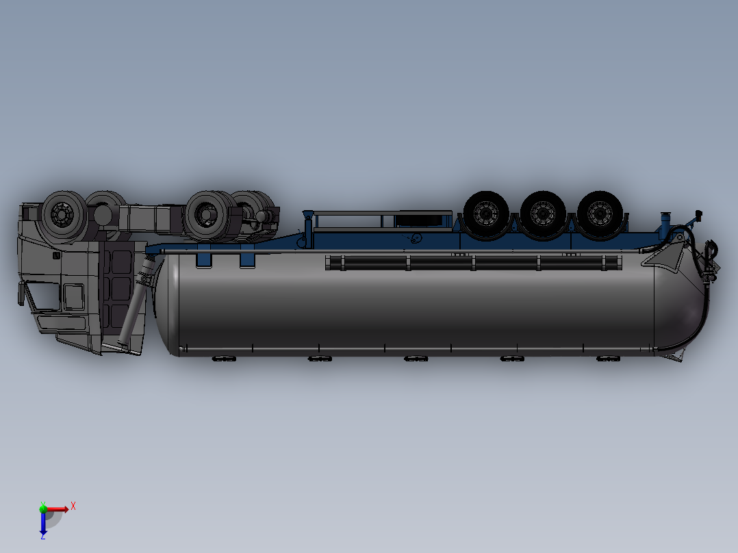 重型油罐卡车俯视图
