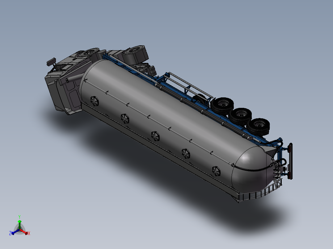 重型油罐卡车正等轴测图