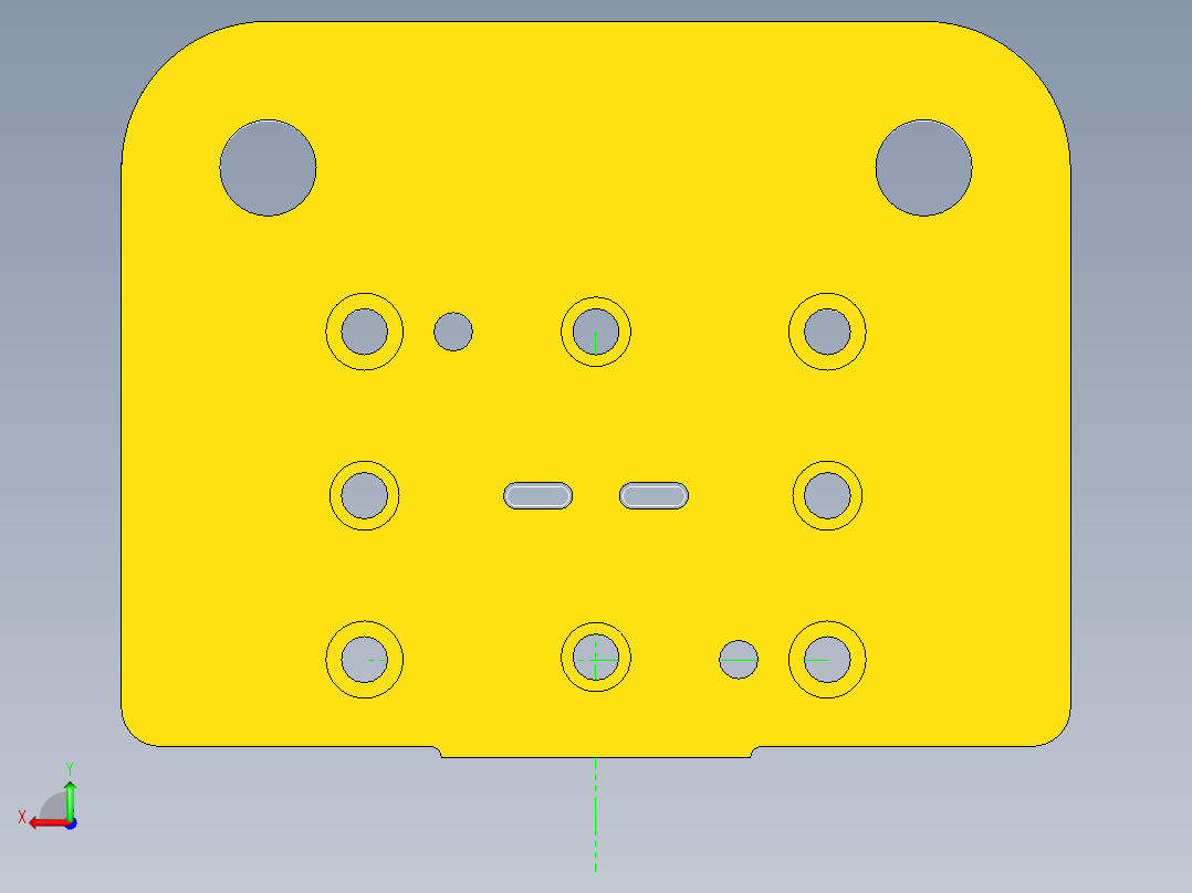 方形垫板冲孔落料复合模（CAD图+UG三维）后视图