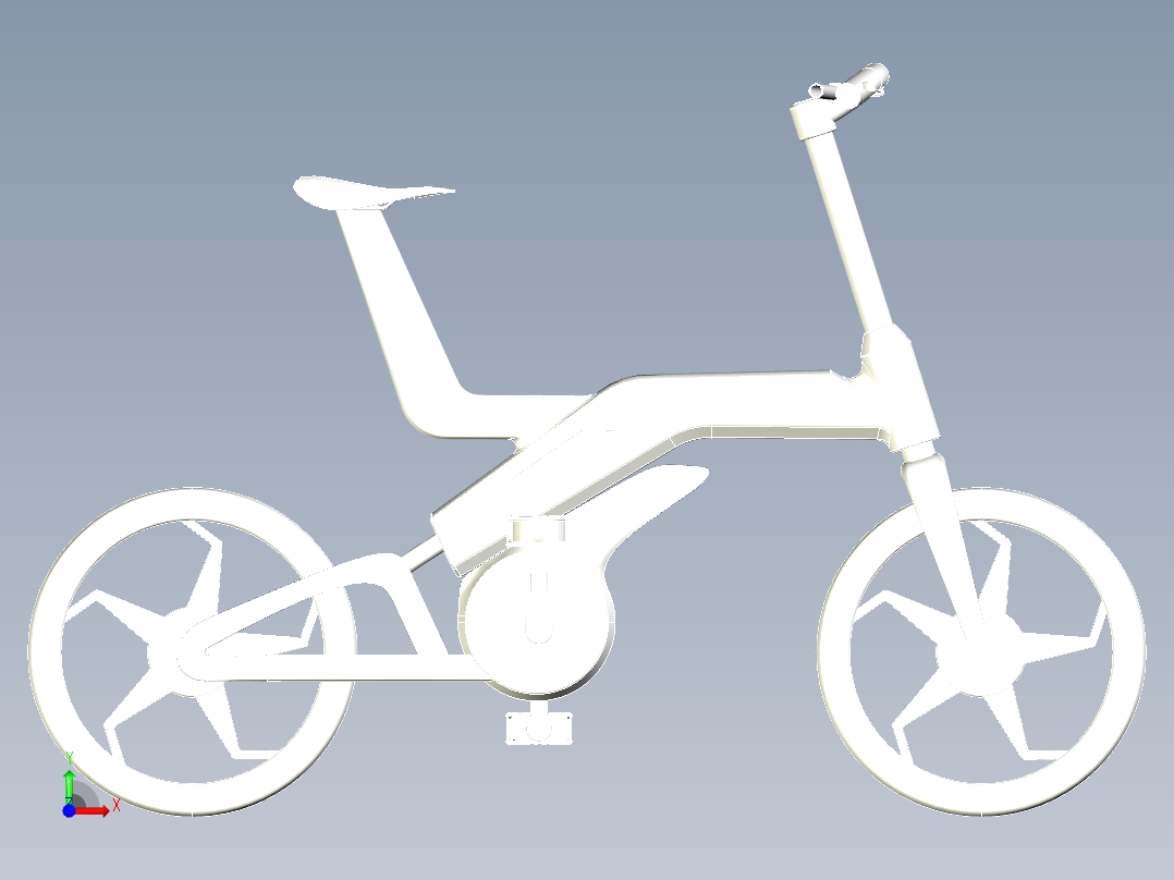 60---自行车x_t三维图纸模型设计图纸前视图